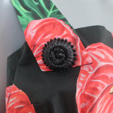 Dolce & Gabbana Sleeveless Midi Dress Black Laceleaf Floral Print Poplin Size 48