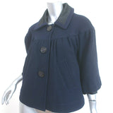 Marc Jacobs Jacket Navy/Black Satin-Trimmed Wool Size Large