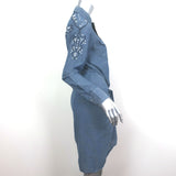 Ulla Johnson Wrap-Front Shirtdress Jane Embroidered Chambray Size 2