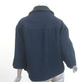 Marc Jacobs Jacket Navy/Black Satin-Trimmed Wool Size Large