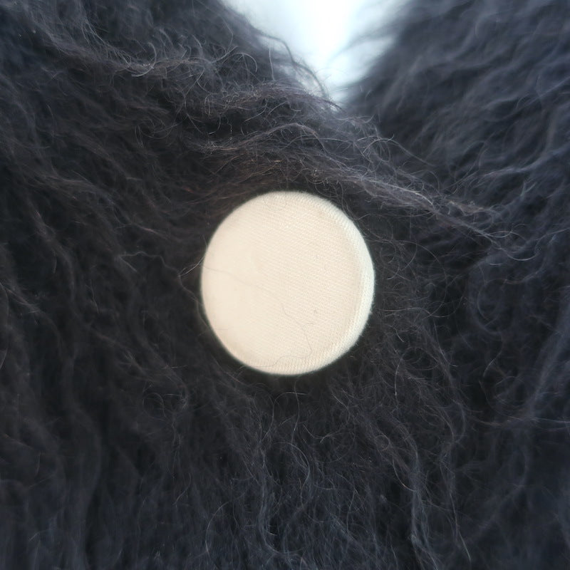 Celine Brushed Mohair Cardigan Black Wool-Blend Size Small
