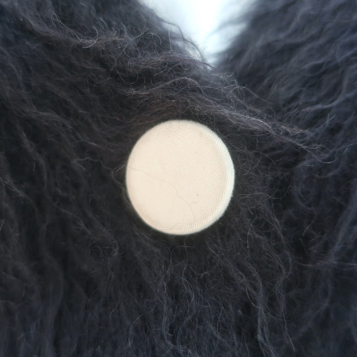 Celine Brushed Mohair Cardigan Black Wool-Blend Size Small