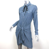 Ulla Johnson Wrap-Front Shirtdress Jane Embroidered Chambray Size 2