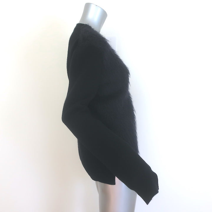 Celine Brushed Mohair Cardigan Black Wool-Blend Size Small