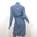 Ulla Johnson Wrap-Front Shirtdress Jane Embroidered Chambray Size 2