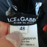 Dolce & Gabbana Sleeveless Midi Dress Black Laceleaf Floral Print Poplin Size 48