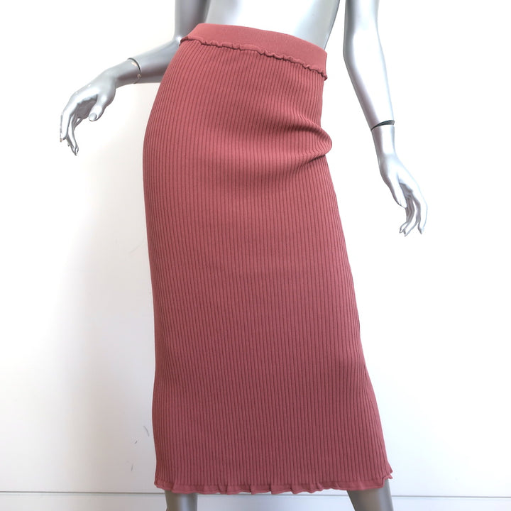 Altuzarra Matching Cardigan &amp; Midi Skirt Set Pink Ribbed Knit Size Extra Small