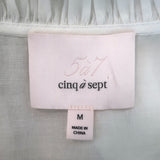 Cinq a Sept Tie-Neck Sleeveless Ruffle Top White Cotton Size Medium