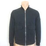 Theory Kerby Canvas Bomber Jacket Black Cotton-Blend Size Extra Small