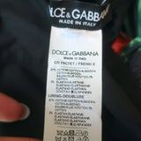 Dolce & Gabbana Sleeveless Midi Dress Black Laceleaf Floral Print Poplin Size 48