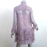 Zadig & Voltaire Rebbie Goa Mini Dress Light Pink Ditsy Floral Size Extra Small