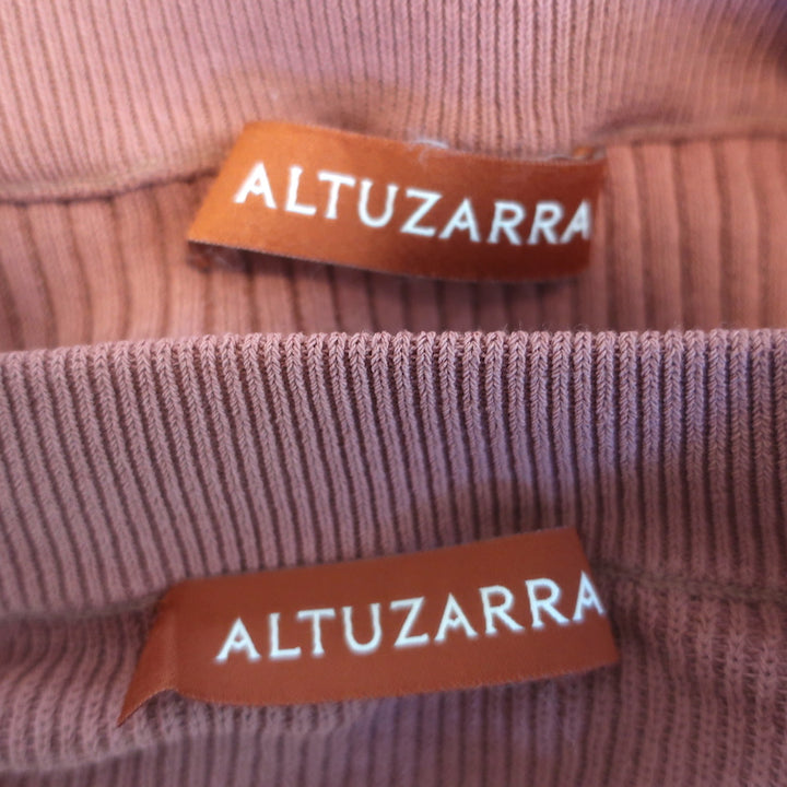 Altuzarra Matching Cardigan &amp; Midi Skirt Set Pink Ribbed Knit Size Extra Small