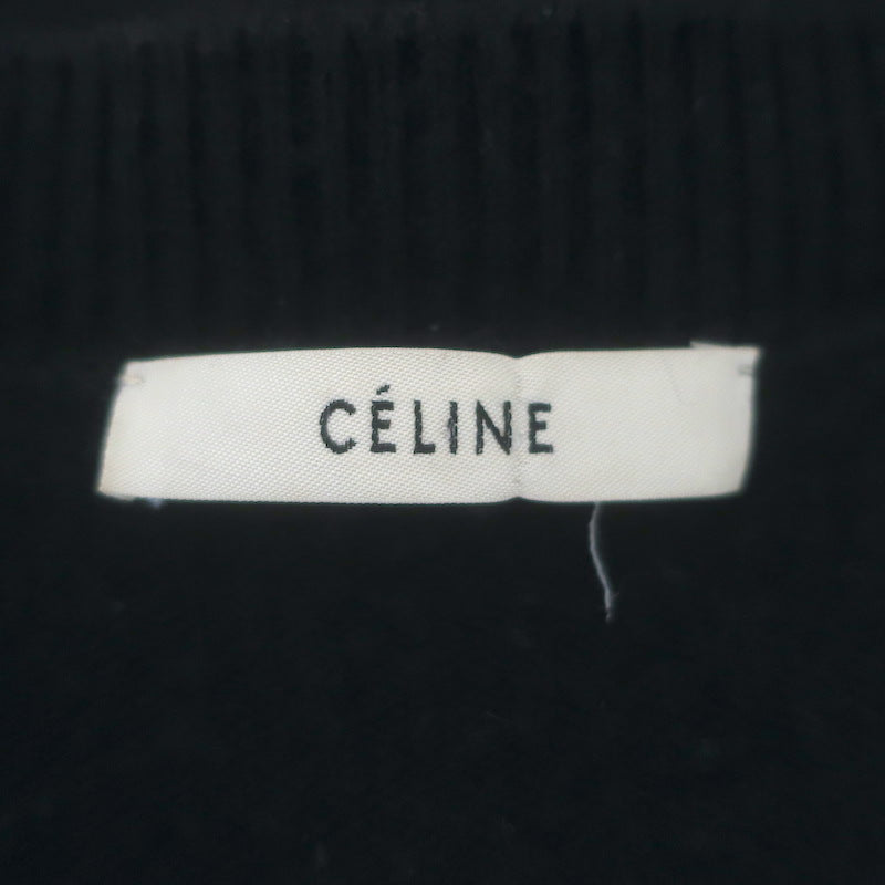 Celine Brushed Mohair Cardigan Black Wool-Blend Size Small
