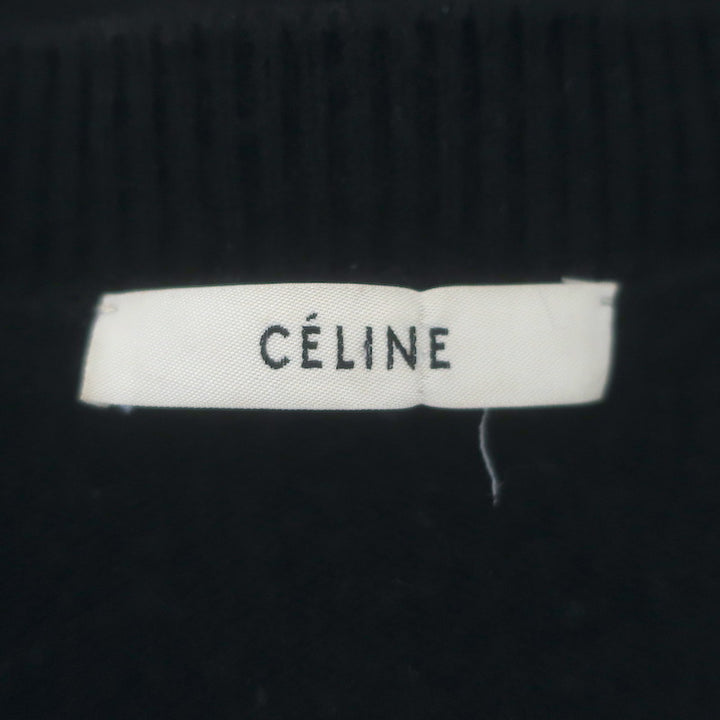Celine Brushed Mohair Cardigan Black Wool-Blend Size Small