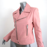 Balenciaga Leather Moto Jacket Light Pink Size 44 Biker Jacket