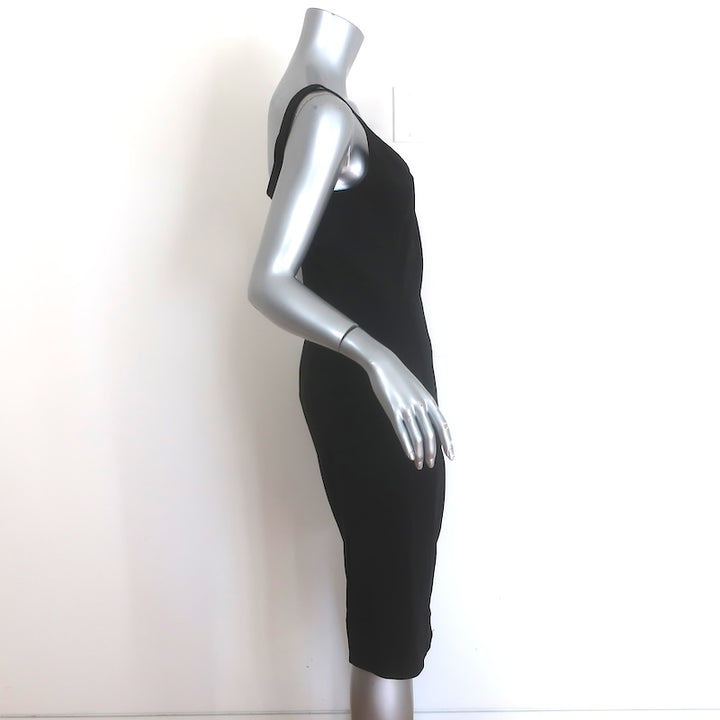 Prada Sleeveless Sheath Dress Black Stretch Crepe Size 44