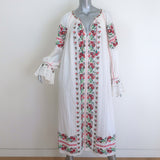 Ulla Johnson Filia Floral-Embroidered Maxi Dress Cream Cotton Size 4 NEW