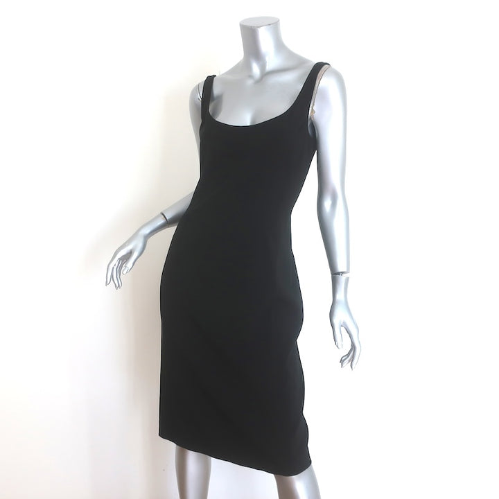 Prada Sleeveless Sheath Dress Black Stretch Crepe Size 44