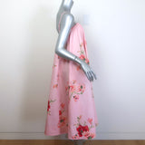 Zimmermann Lightburst Puff Midi Dress Pink Floral Print Cotton Size 0P