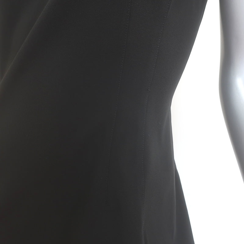 Prada Sleeveless Sheath Dress Black Stretch Crepe Size 44
