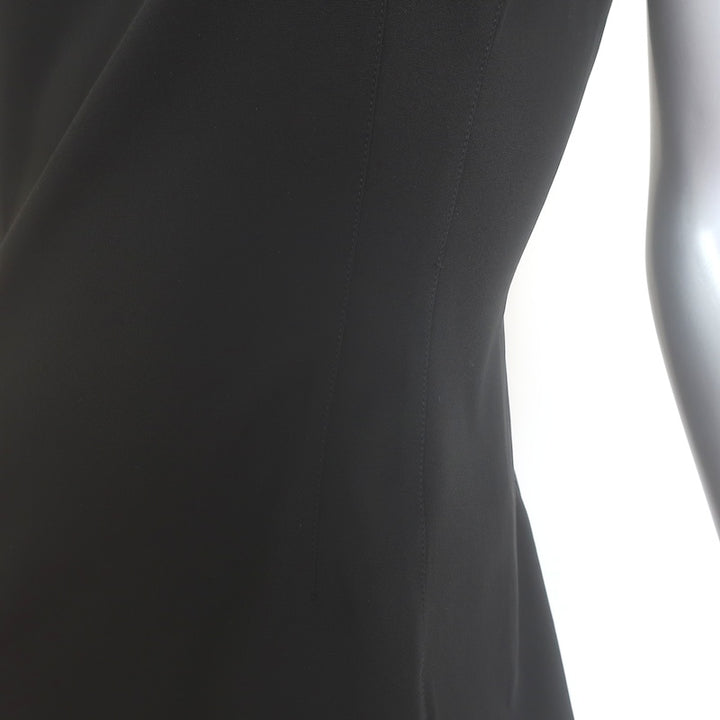 Prada Sleeveless Sheath Dress Black Stretch Crepe Size 44