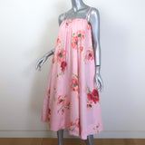 Zimmermann Lightburst Puff Midi Dress Pink Floral Print Cotton Size 0P