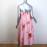 Zimmermann Lightburst Puff Midi Dress Pink Floral Print Cotton Size 0P