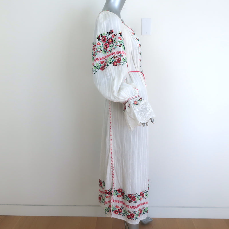 Ulla Johnson Filia Floral-Embroidered Maxi Dress Cream Cotton Size 4 NEW