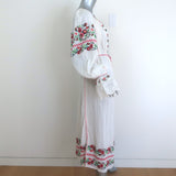 Ulla Johnson Filia Floral-Embroidered Maxi Dress Cream Cotton Size 4 NEW