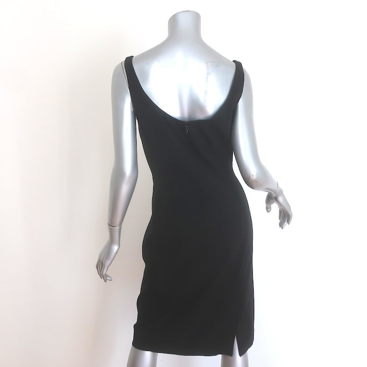 Prada Sleeveless Sheath Dress Black Stretch Crepe Size 44