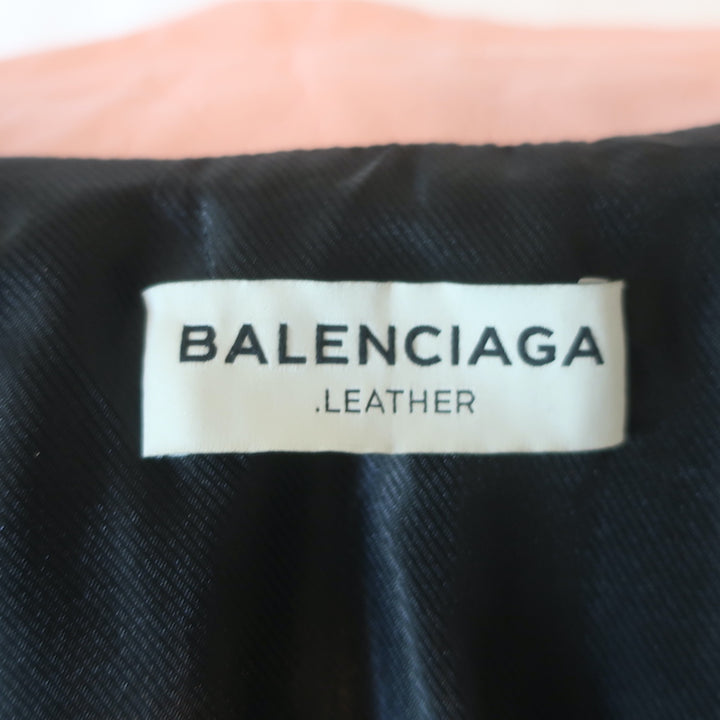 Balenciaga Leather Moto Jacket Light Pink Size 44 Biker Jacket