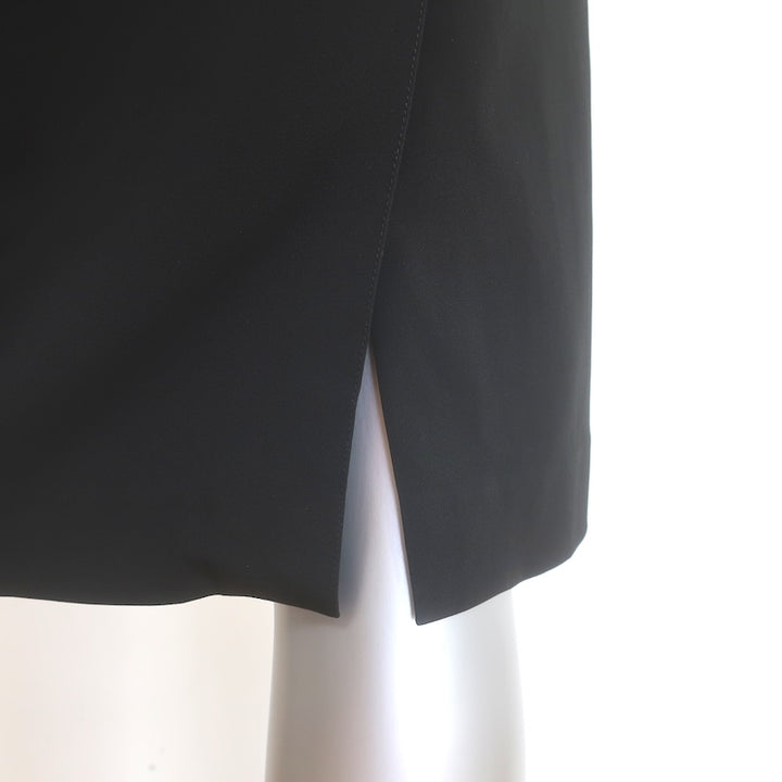 Prada Sleeveless Sheath Dress Black Stretch Crepe Size 44