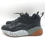 Stella McCartney Eclypse Low Top Sneakers Black Faux Leather Size 41