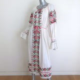 Ulla Johnson Filia Floral-Embroidered Maxi Dress Cream Cotton Size 4 NEW