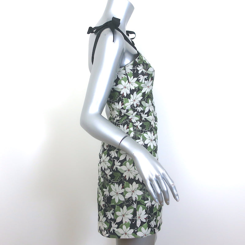 Alice + Olivia Maryann Tie-Shoulder Floral Jacquard Mini Dress Size 0