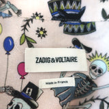 Zadig & Voltaire Blouse Tacha Light Pink Circus Print Crepe Size Extra Small