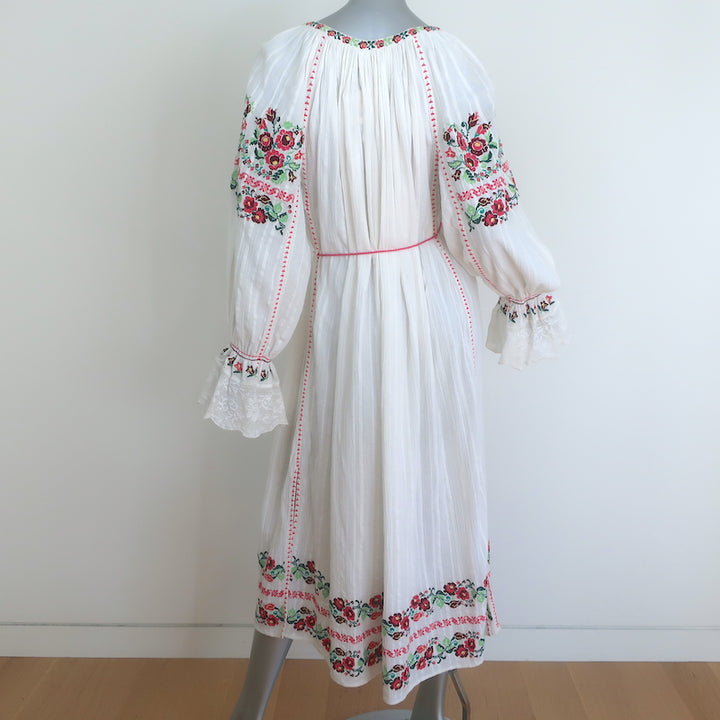 Ulla Johnson Filia Floral-Embroidered Maxi Dress Cream Cotton Size 4 NEW
