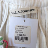 Ulla Johnson Filia Floral-Embroidered Maxi Dress Cream Cotton Size 4 NEW