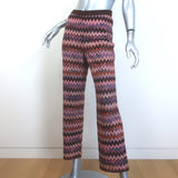 Missoni Zig Zag Knit Straight Leg Pull-On Pants Pink/Brown Size 42