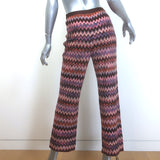 Missoni Zig Zag Knit Straight Leg Pull-On Pants Pink/Brown Size 42