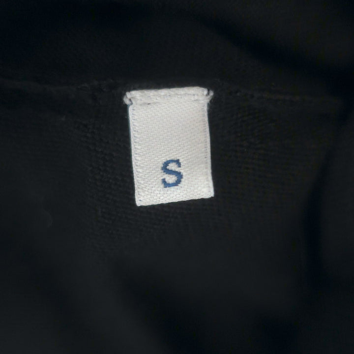 Moncler Maglione Tricot Pleated-Hem Cardigan Black Velvet-Trim Wool Size Small
