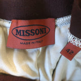 Missoni Zig Zag Knit Straight Leg Pull-On Pants Pink/Brown Size 42