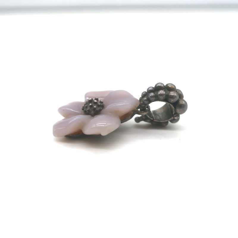 Stephen Dweck Colorbloom Chalcedony Flower Sterling Silver Necklace Pendant