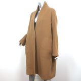Vince High Collar V-Neck Coat Camel Wool-Blend Size Medium
