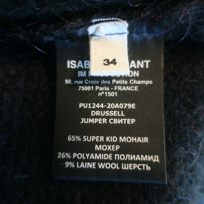 Isabel Marant Etoile Drussell Sweater Red Mohair-Blend Ombre Knit Size 34