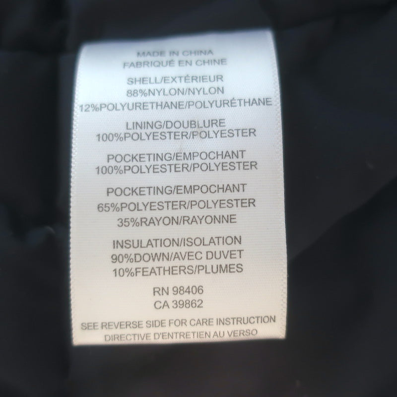 Theory Vandisen Padded Coat Black Nylon Size Small