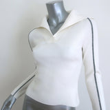 Jonathan Simkhai Beckie Collared Sweater Cream Ribbed Knit Size Small