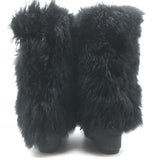 Prada Linea Rossa Fold-Over Shearling Boots Black Suede Size 35