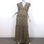 Ba&sh Samanta Ruffled Maxi Dress Brown Leaf Print Georgette Size Large