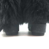 Prada Linea Rossa Fold-Over Shearling Boots Black Suede Size 35